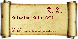 Kritzler Kristóf névjegykártya